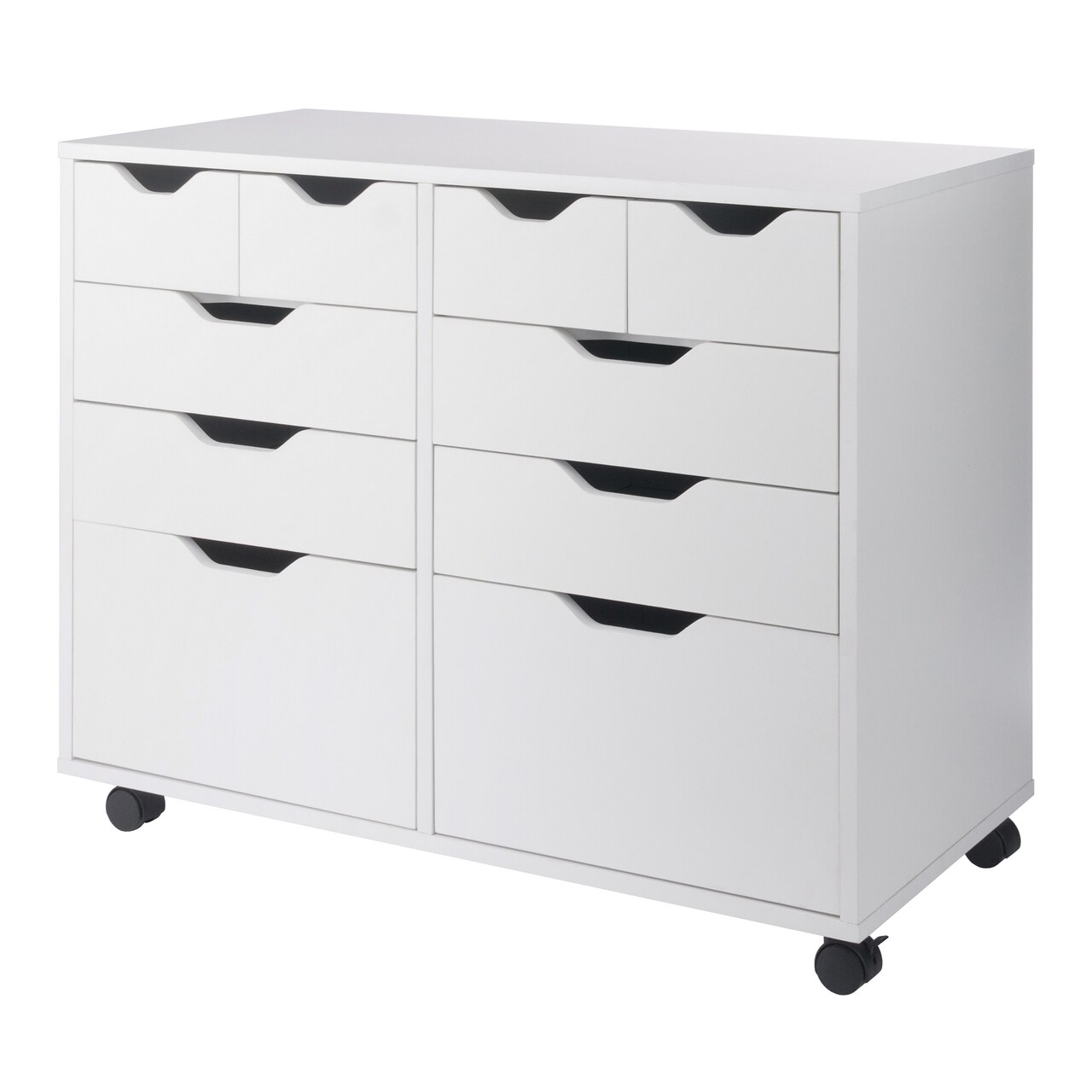 Contemporary Home Living Multi-Storage Wide Mobile Cabinet - 32.25" - White